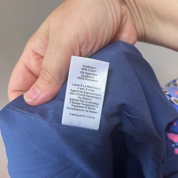 Talbots Floral Print Skirt Women's Size‎ 4 Cotton Spandex Blend Polyester Lining - Picture 2 of 5